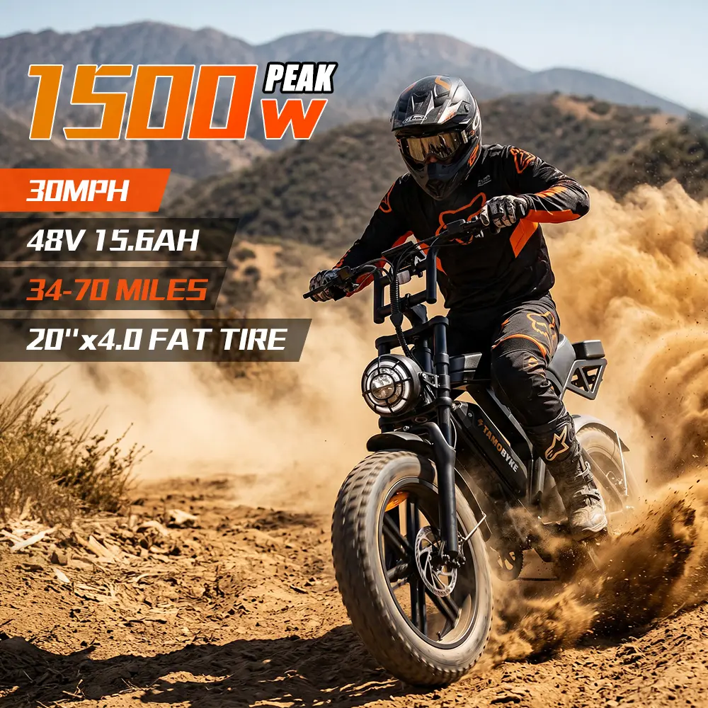 【Deal dad Exclusive】V20 Moped Style 1500W/2000W E-Bike,Max speed 30mph/34mph,34-80Miles PAS Range,48V15.6ah/18.2Ah Battery,Built-in alarm,Color LCD Display, Support Cruise Control, Setting Speed Limit, NFC & Password Unlock, UL Safety Certified.