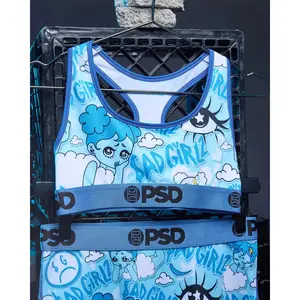 PSD Womens Sad Girlz Blues Racerback Sports Bra - Comfortable, Breathable, Ultra-light Fabric
