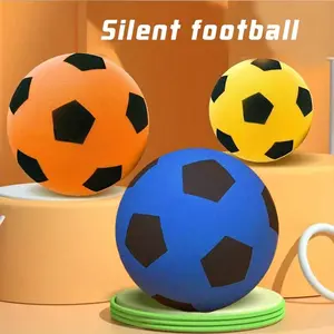 Silent Bouncing Foam Football, Soccer Ball, High Elasticity Soft PU Material, Perfect Gift for Sports Fans & Home Decor, Indoor Training Ball Set