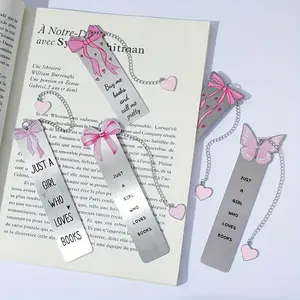 Stainless Steel Bowknot Bookmark in, Elegant Metal Page Marker for Reading, Perfect Birthday Graduation Gift for Students