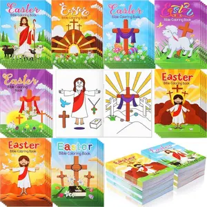 48 Pcs Christian Easter Coloring Books Bulk Christian Easter Gifts for Kids Easter Coloring Books Bulk Christian Easter Gifts He is Risen Color Booklet for School Classroom Activity Gifts