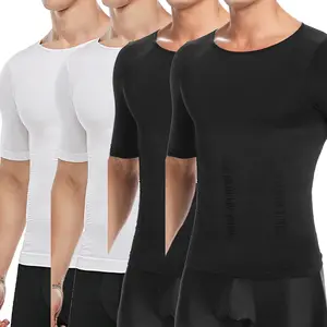 4 Pack Menswear Compression Shirt Undershirt Sports Tank Tops Workout Vest  Comfy Body Shaper Breathable Shapewear Stretchy for All Seasons Elastic Fabric Natural Tees Dress