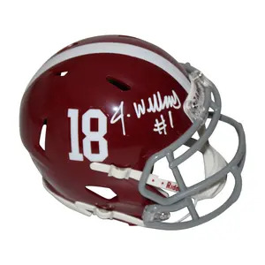 Jameson Williams Alabama Crimson Tide Riddell Speed M/H Signed in White - JSA