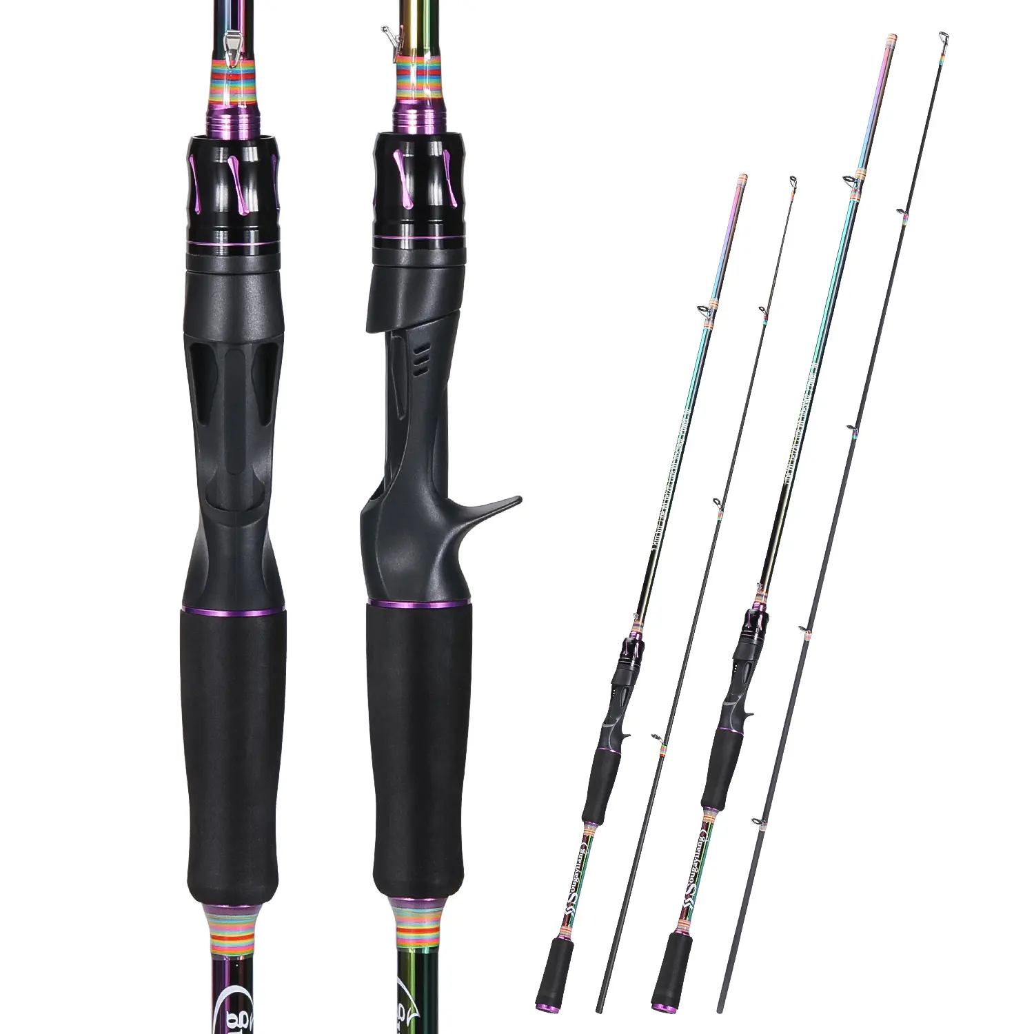 Sougayilang Fishing Rods 5.9-6.9ft Ultra-Sensitive Carbon Spinning and Casting Rods with Comfort EVA Grip Rod Handle 2 piecesTrout Rod，Fishing Tackle