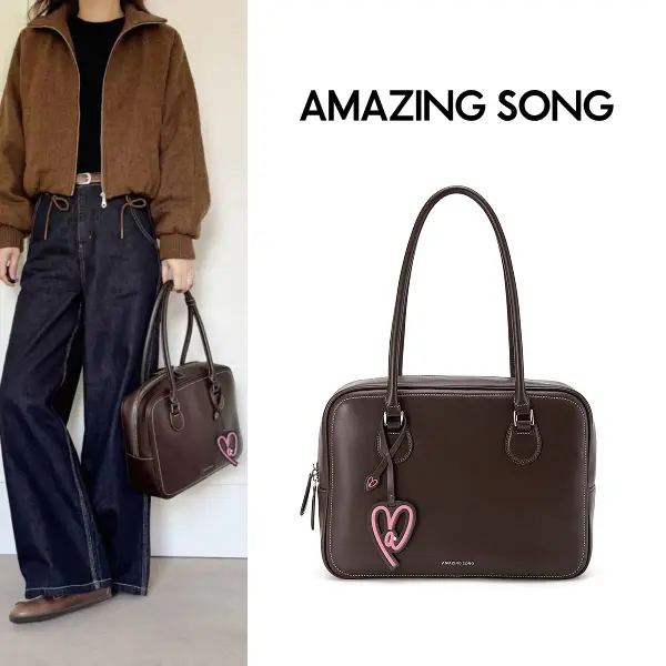 Amazing Song Toast Tote Bag for Women, Structured Split Grain Cowhide Business Handbag with Large Capacity for Work & Commute, Work Bags For Women, Cow Hide, Casual, Commuter Style, Daily, High-Capacity, Large Structured