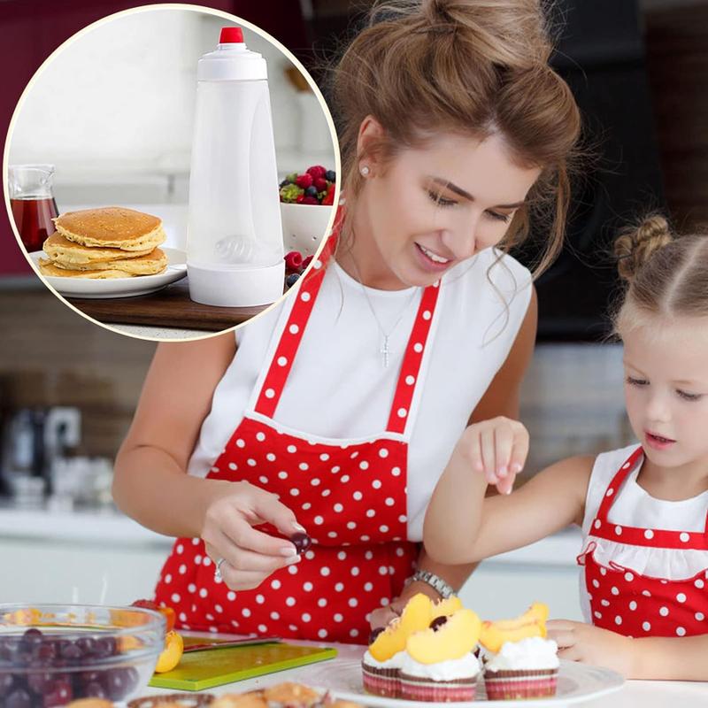 Pancake Batter Dispenser and Mixer with BlenderBall for Pancakes Waffles Muffins & Cupcakes Easy Pour Spout Reusable Plastic Silicone Kitchen Bakeware 4.5 Cup Capacity cooking utensils Value Pack Spring Kitchen Gadgets