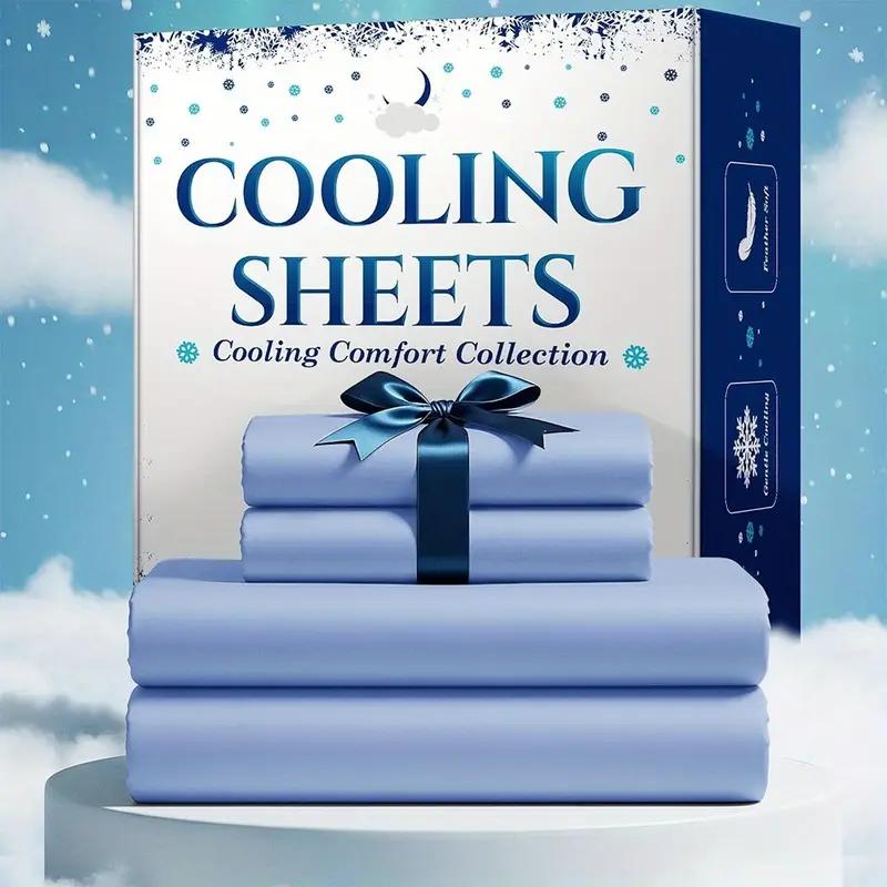 Cooling Sheets - Extra Deep Pocket Bed Sheet Set - Twin Full Queen King Sizes - Breathable Cooling Fabric - Hotel Soft Wrinkle Free - 4 Piece Complete Set - Secure Fit - Durable Easy Care