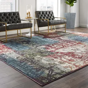Modway Tribute Elowen Contemporary Modern Vintage Mosaic 8x10 Area Rug in Multicolored