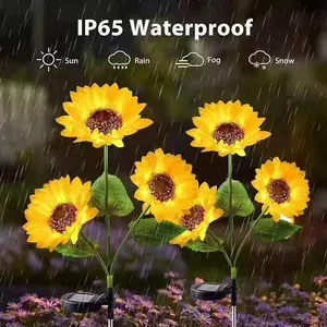 Artificial Sunflower Solar-Powered Outdoor Garden Lights: Decorative Lawn Accent Lights for Porches, Gardens, Courtyards, and Lawn Landscaping (Ground-Mounted)
