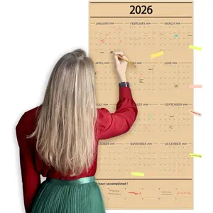 Large Yearly Wall Calendar 2026, Full Year Calendar  Page, Jan 2026- Dec 2026, Annual Wall Planner 2026, 24"X 48" 12-Month Planner with Stickers