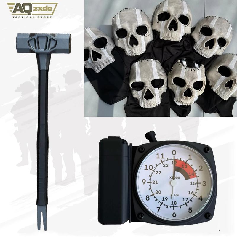 AQzxdc Airsoft Cod 19 Night Raid Ghost Cosplay Full Set of Equipment Ghost Tactical Mask Tactical Vest & Hemlet Set for Halloween Cosplay Party Full Set of Ghost Suits, Masks, Cosplay Props Patellaband Tactical Accessories Womenswear Clothes Costumes