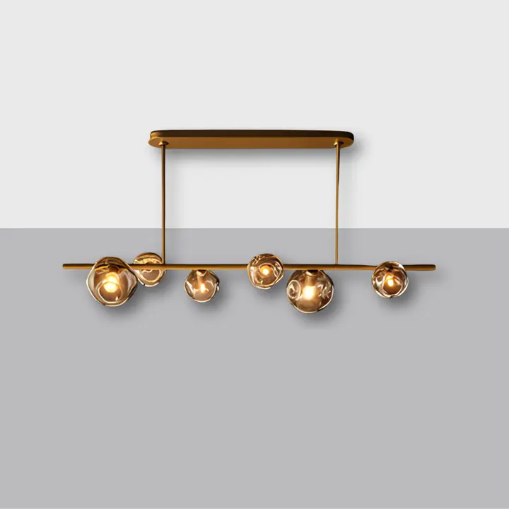 Bubble Linear Chandelier – Handblown Glass & Steel