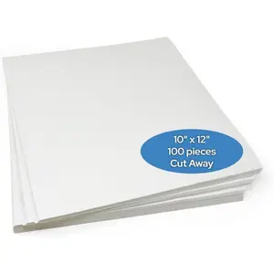 Cut  Embroidery Stabilizer Sheets 10" x 12", 100 Precut Pieces, 2.5 oz Medium Weight, Cutaway Backing for 5x7 Hoops, Machine Embroidery Interfacing Fabric for Sewing.