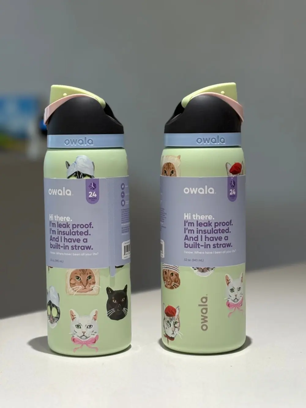 Owala 32-ounce stainless steel water bottle, available in multiple colors - a sports stainless steel water bottle with a straw. Owala 32-ounce stainless steel water bottle, available in multiple colors - a sports stainless steel water bottle with a straw.