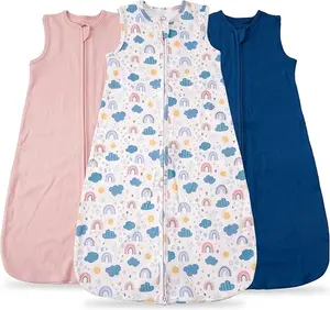 Giribet Baby Sleep Sack 100% Organic Cotton 0.5 TOG 2-Way Zipper Soft and Breathable for Newborns - Unisex, Machine Washable