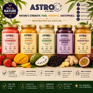 Astro Fruit and Herb Infused Sea Moss Gel 16oz - Wild-Crafted  - Skincare, health