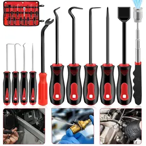 11 Pcs Hook and Pick Set Mechanic, Automotive Pick Tool for Car Oil Seal/O-Ring Seal Hoses Puller Remover Gasket Scraper Magnet Pickup Tool