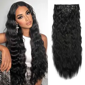 Vitality curl clip hair extension, dense curl hair extension, lace hair piece curl clip hair extension, invisible natural synthetic hair piece, suitable for women.