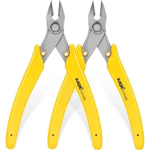 2Pack  Wire Cutters For Electronics Flush cutters, 5.5 Inch Precision  Cutters for Cut Precision Electronics, , Soft Copper Wire, Cables