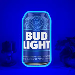 Bud Light Beer Neon Sign for Wall Decor Dimmable Beer Neon Signs Bar Led Sign Neon Sign for Man Cave Light Up Sign for Bedroom Home Bar Shop Pub Bistro Party Hotel Game Room Decor Gifts