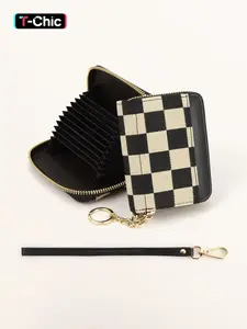 Women's Credit Card Holder Wallet, Casual Card Holder, PU Leather Design, Compact & Stylish, Keychain Wallet With Wristlet Ideal for Daily Use, Perfect Gift for Her