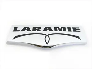 Laramie Tailgate Emblem 3D Badge Fits 2009-2021 Ram 1500 2500 3500 Black Red Chrome 1 Pack High-Quality ABS Plastic Real 3D Texture