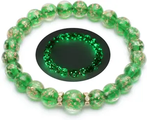 Women's Firefly Beads Murano Glass  Glow in the Dark Adjustable Bracelets