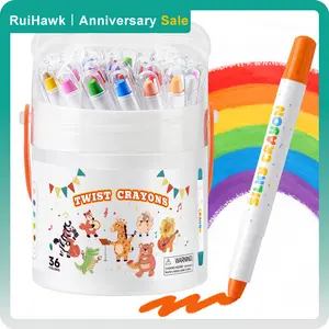 36 Vibrant Colors Twistable Crayon Kit for Kids 2-6, Bear-Shaped  Washable Non-Toxic Coloring Supplies with Animal Stickers & Brush, Ultra-Silky Easy-Grip Art Supplies & Creative Art Gift Set