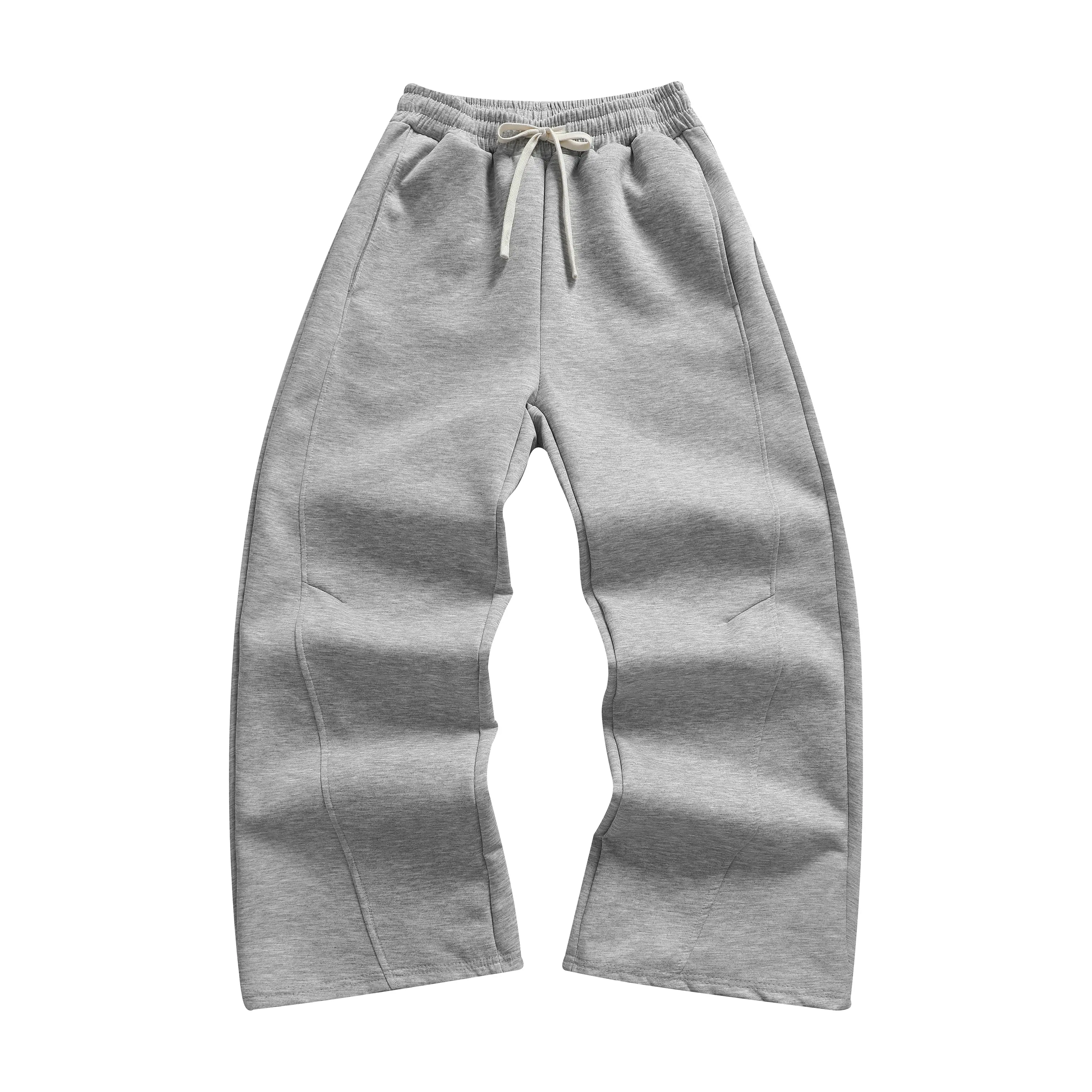 Men's Plain Sweatpants, Soft Casual Streetwear Pants with a Loose Fit, Elastic Waistband, and Open Bottoms, Baggy Sweatpants
