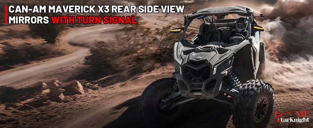 StarknightMT PP Plastic Automotive Replacement Side View Mirrors with Turn Signals, Factory Hole-Fit Off-Roading Vehicle Accessories for Can-Am Maverick X3 & Max StarknightMT PP Plastic Automotive Replacement Side View Mirrors with Turn Signals, Factory Hole-Fit Off-Roading Vehicle Accessories for Can-Am Maverick X3 & Max