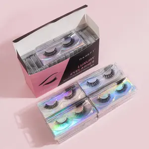 20 Pairs Cat Eye Fluffy Cosmetic False Lashes with 20 Disposable Eyelash Brushes, Great for Women & Girls