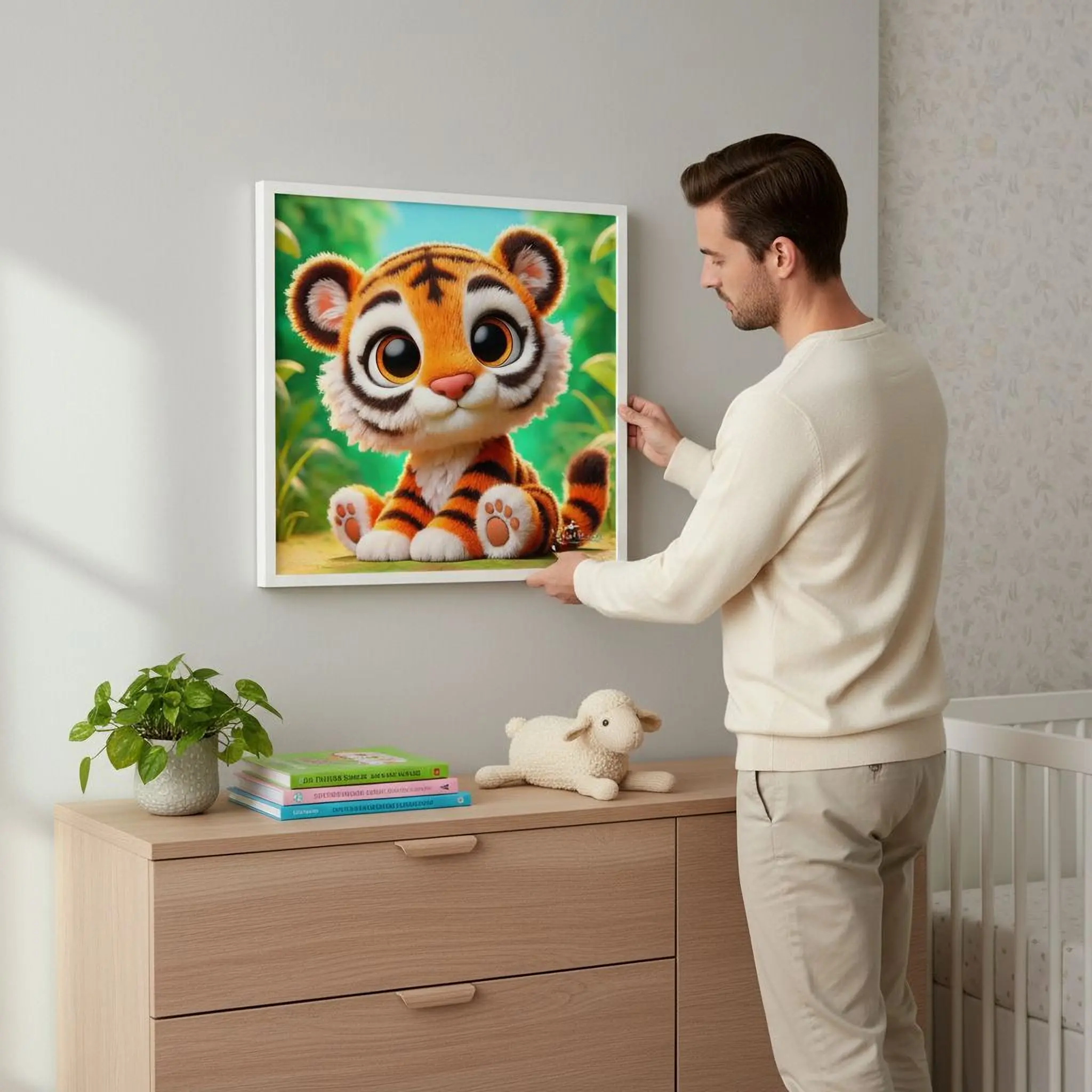 Nursery Wall Art | Animal Nursery Print- Tiger Cub | Whimsical Kids Room Decor