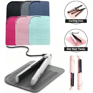 Heat-Resistant Mat for Curling Irons, Heat Protection Storage Bag, Travel-Friendly Silicone Curling Iron Cover, Curling Tools Heat Pad