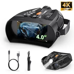 4.0" Snake-Look Night Vision Goggles-4K INSKAM Binoculars for Adult,,10X Digital Zoom for Photos & Videos,5000 mAH Baterry,7 Levels of Infrared,Outdoor Flashlight,Wildlife Observation,Hunting,Camping,Birthday Gift,Gift for Man