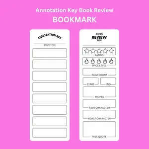 Annotation Key Book Mark with Book Review