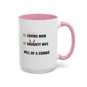 Loving Mom 😇 Naughty Wife 😈 | The Mug That Says What He’s Thinking 😂| Ceramic | Funny | Gift
