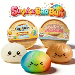 Expressive Big Dumpling Squishy - Blind Box, Mysterious Bao Bun Fidget Toy, Soft TPR Material, Stress Relief, Unboxing Surprise, Random Style per Pack, Must-Have Birthday Gift