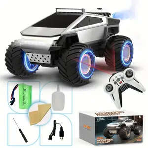 1:12 Remote Control RC Truck Gift Set – Monster Truck All-Terrain Off-Road Pickup with Lights & Spray Function, Perfect Christmas & Birthday Gift for 6 7 8+ Year Old Boys Girls cyber Remote Control Truck Kids Metal Shell Off-Road RC Truck