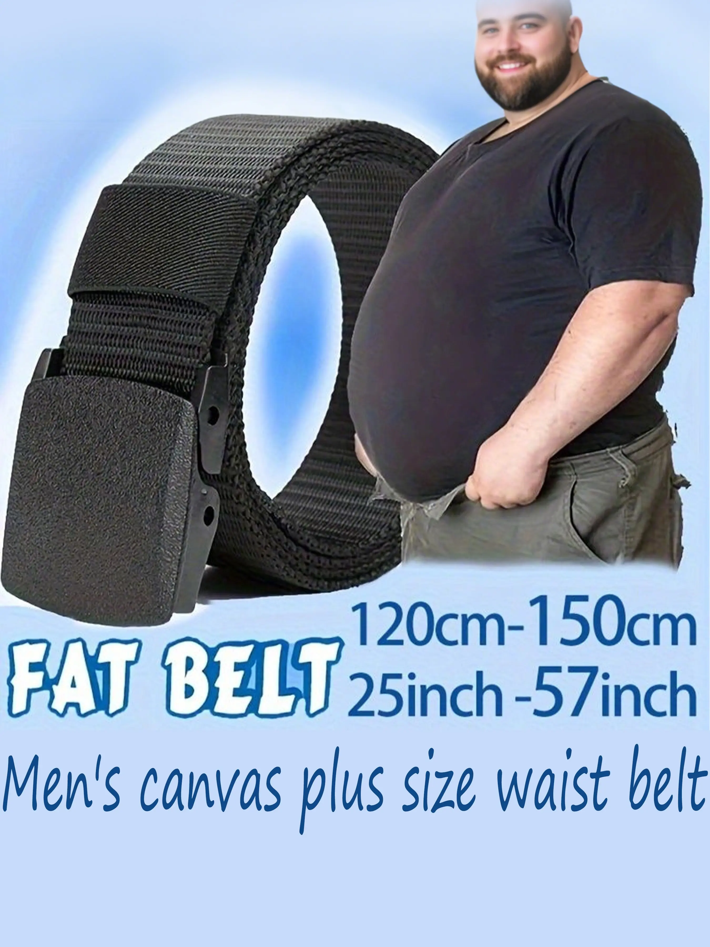 Men's Fashion Canvas Adjustable Belt, Breathable Soft Fabric, Large Size Waistband, Ideal for Outdoor Sports, Versatile Use