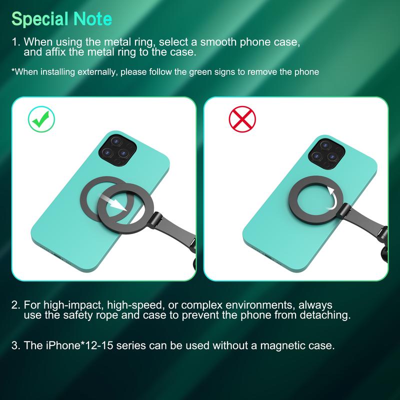 Magnetic Neck Mount for Phones - Hands-Free POV/Vlog Holder, Chest Strap for iPhone 17 16 15 14 , Android, and Smartphone Accessories