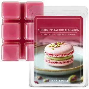 Cherry Pistachio Macaron Wax Melts, 2.5 oz Gourmet Dessert Scent for Elegant Evenings and Sweet Ambiance