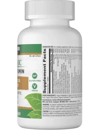 Kirkland Signature USDA Organic Multivitamin, 80 Coated Tablets