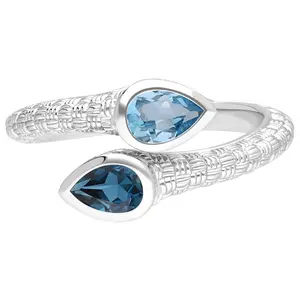 Ariva Sterling Silver Blue Topaz Napa Ring