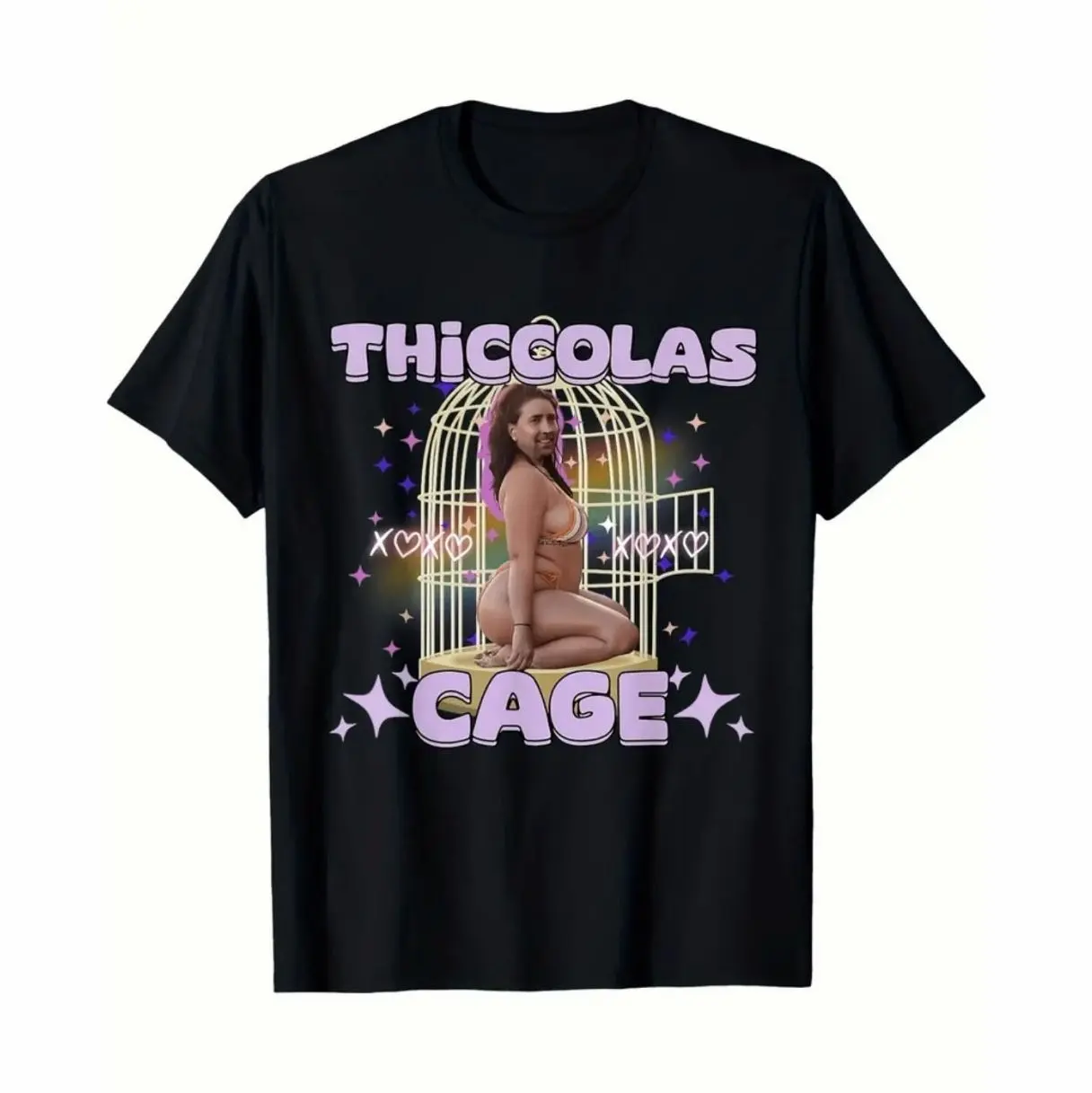 Unique Black Men'S T-Shirt Thiccolas Cage Stupid Meme T-Shirt Sweatshirt, Plus Size