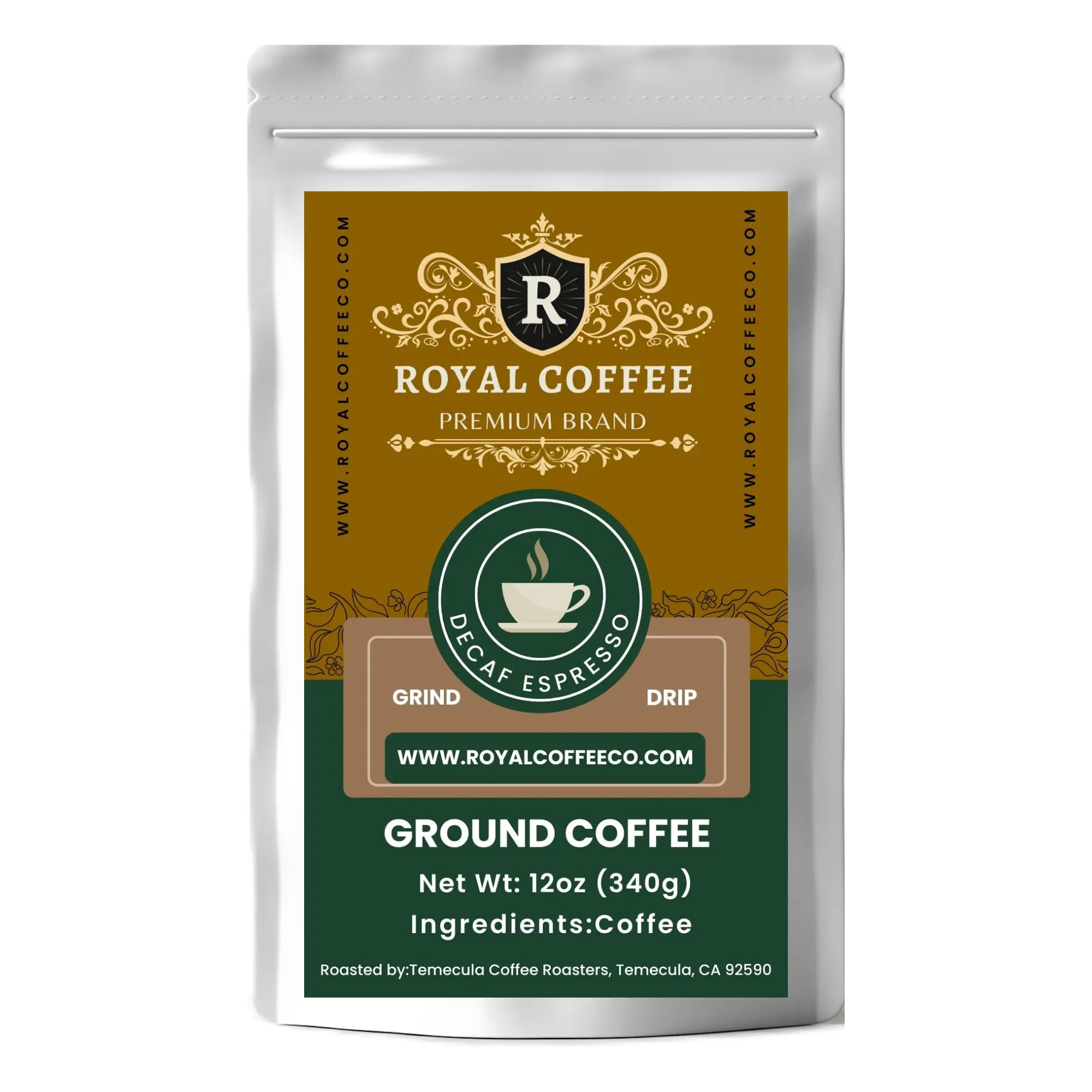 Royal Decaf Espresso Freshly Roasted Coffee, (Decaf Espresso) (Drip)