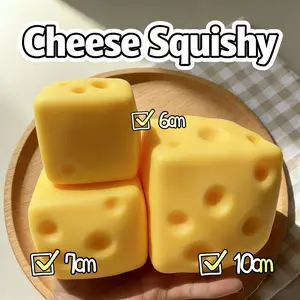 Stress Relief Toy Cheese Squeeze Ball, Soft Slow Rebound Stress Reliever, Large Triangle Cheese Squishy, Anxiety Reducer, Relaxing Fun