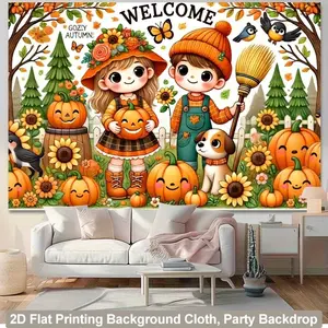 Autumn Thanksgiving Day, Children's Room Decoration Background Banners - Ideal Birthday Item, Party Decoration, Suitable For Home, Garden, Indoor & Outdoor Decoration, Room Decoration For Teenage Boys And Girls