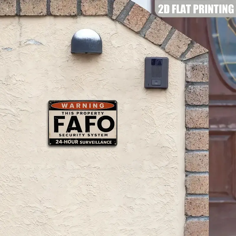 8X12 Inch FAFO Security System Warning Tin Sign | Rustic Vintage Iron ...