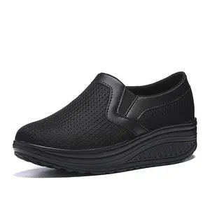 Women Wedge Shoes Breathable Mesh Sneakers Slip On Comfort Walking Shoes
