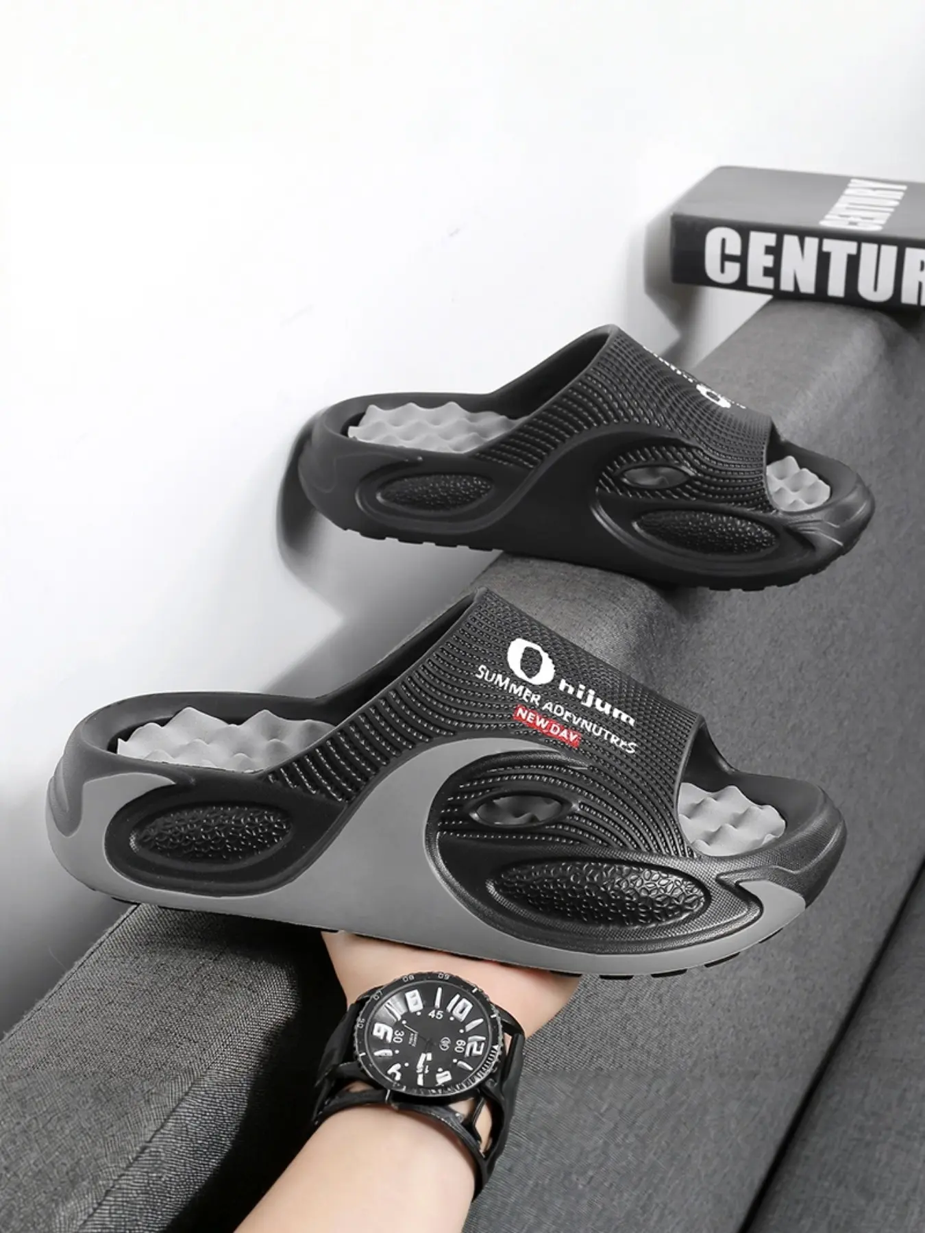 Men's Summer Massage Slippers House Slides, Eva Lightweight Non-Slip Breathable, Couple Matching, Suitable for Home and Outdoor Beach Sandals, Indoor Slippers